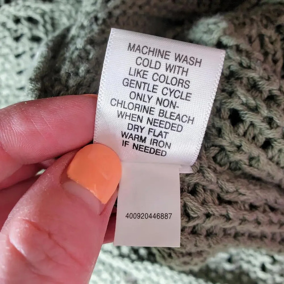 Sonoma Open Front Sweater Vest Cardigan Green Beige Size Small - Picture 10 of 12